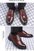 Elegant Men's Dress Shoes - Classic Formal Oxfords for Business, Office, and Wedding Occasions - Stylish Lace-up Casual Leather Footwear with Pointed Toe Design